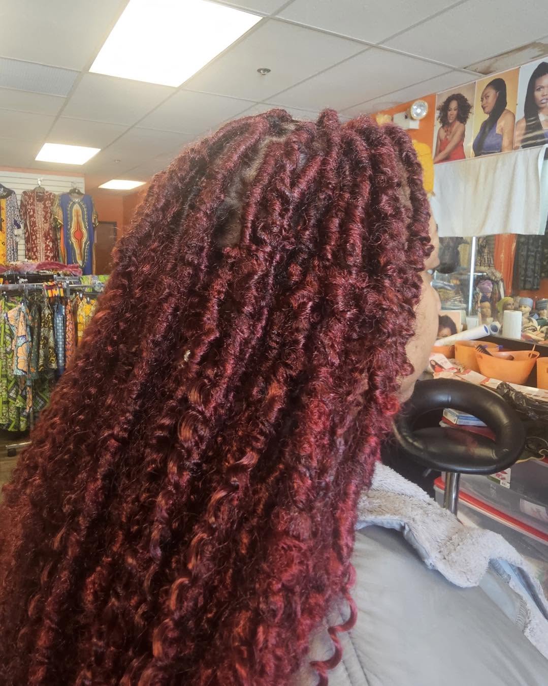 Burgundy spring twists